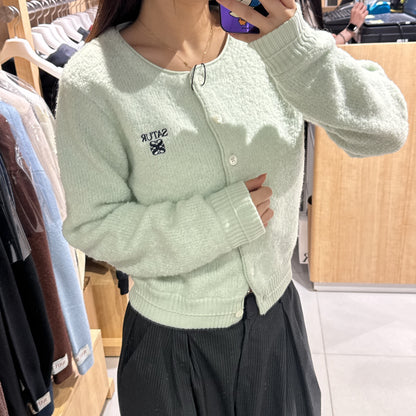 韓國 Satur Buckle Crew Neck Cardigan【SR185】