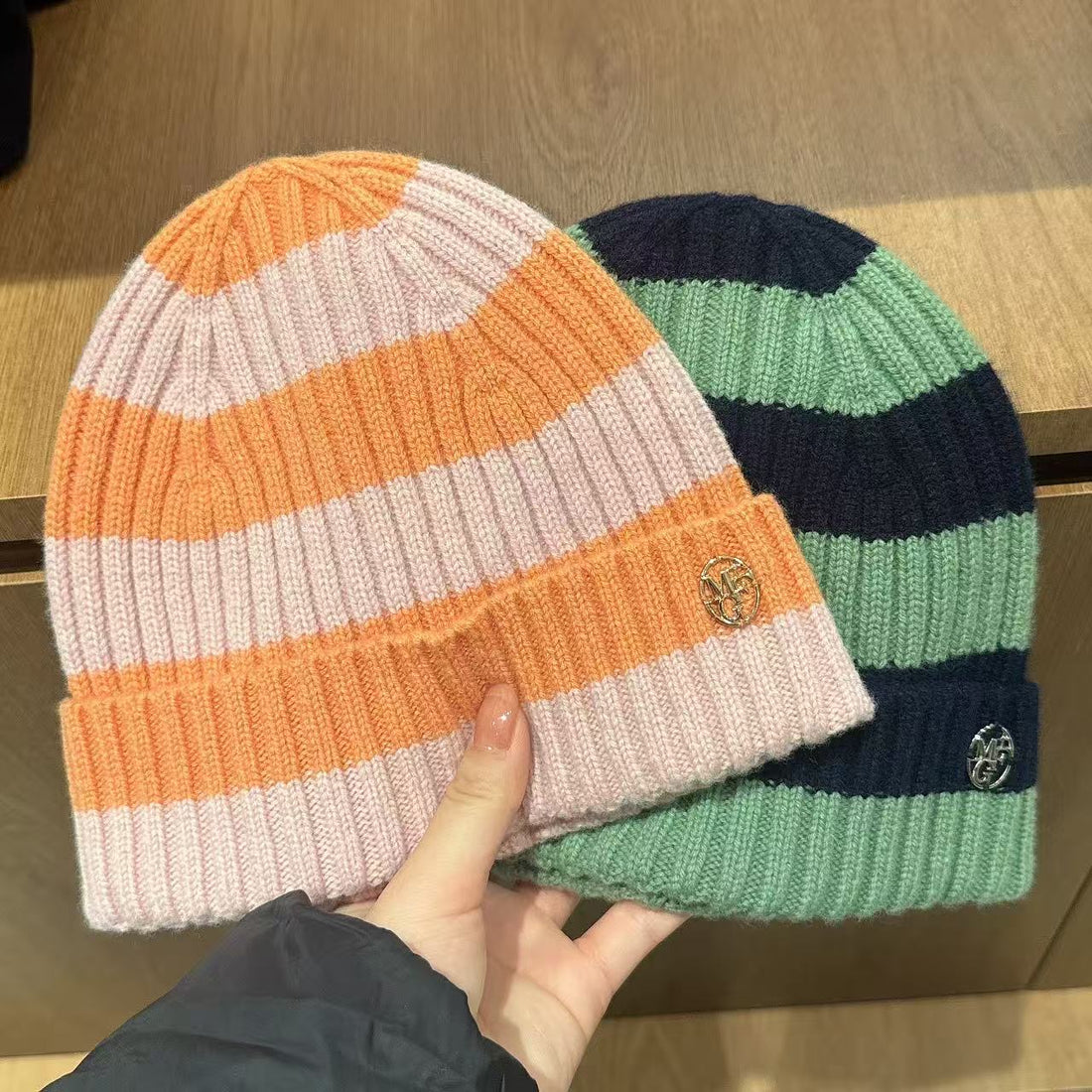 韓國 Marithe Francois Girbaud Enfant Color Block Beanie【MF783】