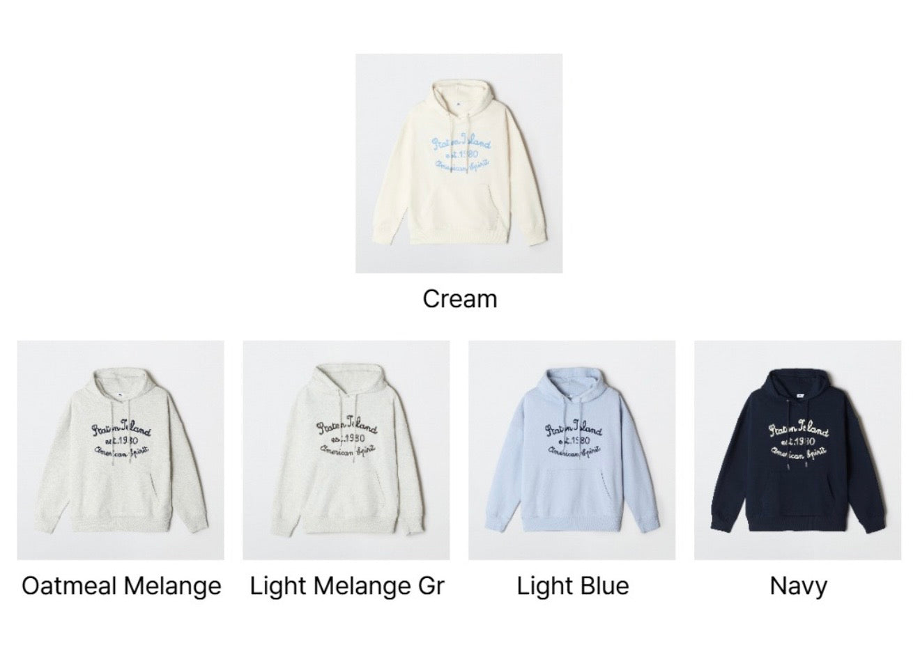 韓國 SPAO STATEN ISLAND Chain Embroidered Hooded Pullover【SP319】