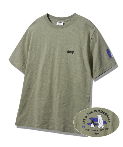 韓國 Jeep Surfing Bear Slub Long Sleeve T-Shirt【JP039】