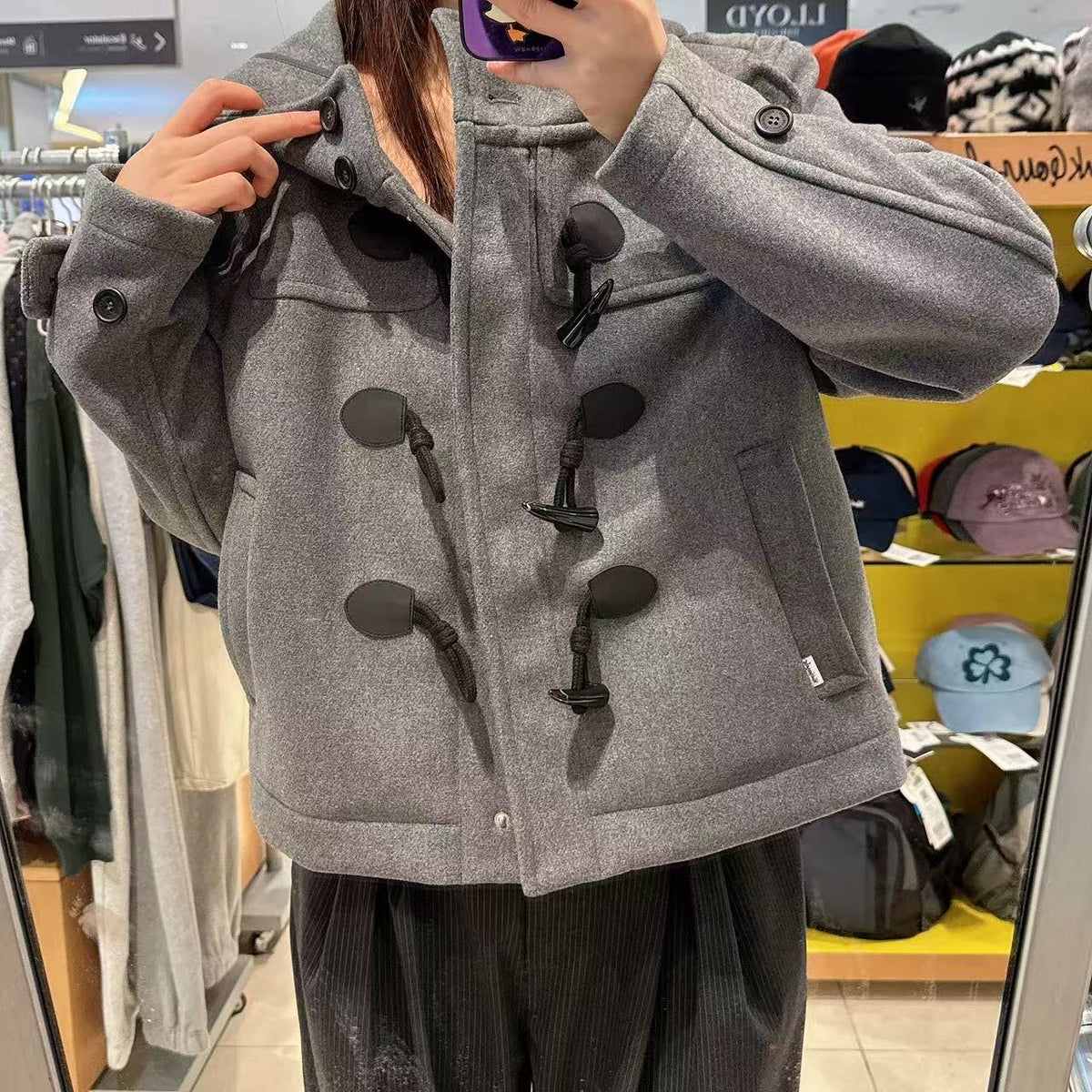 韓國 Mark Gonzales Women's Angel Hooded Duffle Coat【MG187】