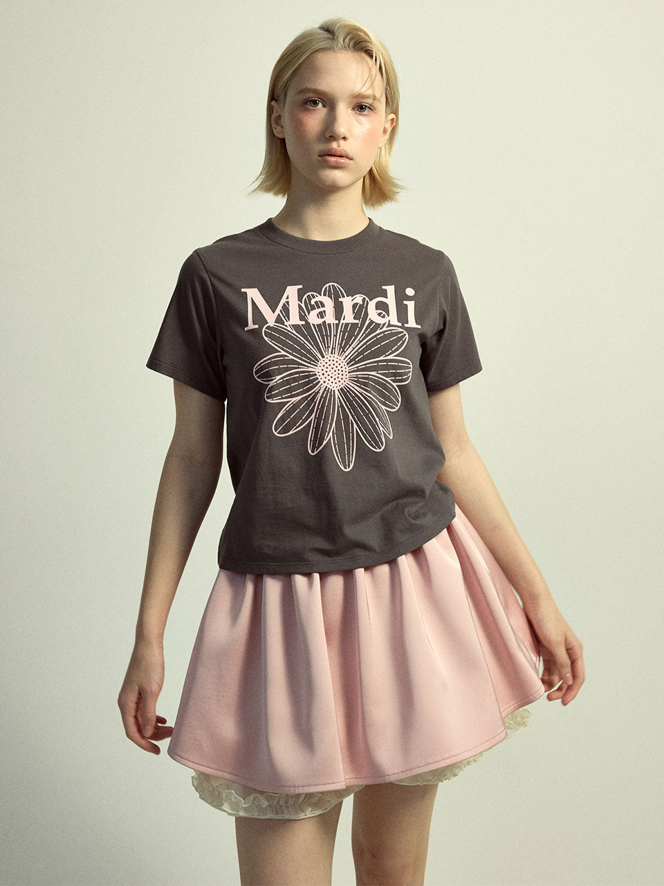 韓國 Mardi Mercredi SLIM TSHIRT FLOWERMARDI【MM033】