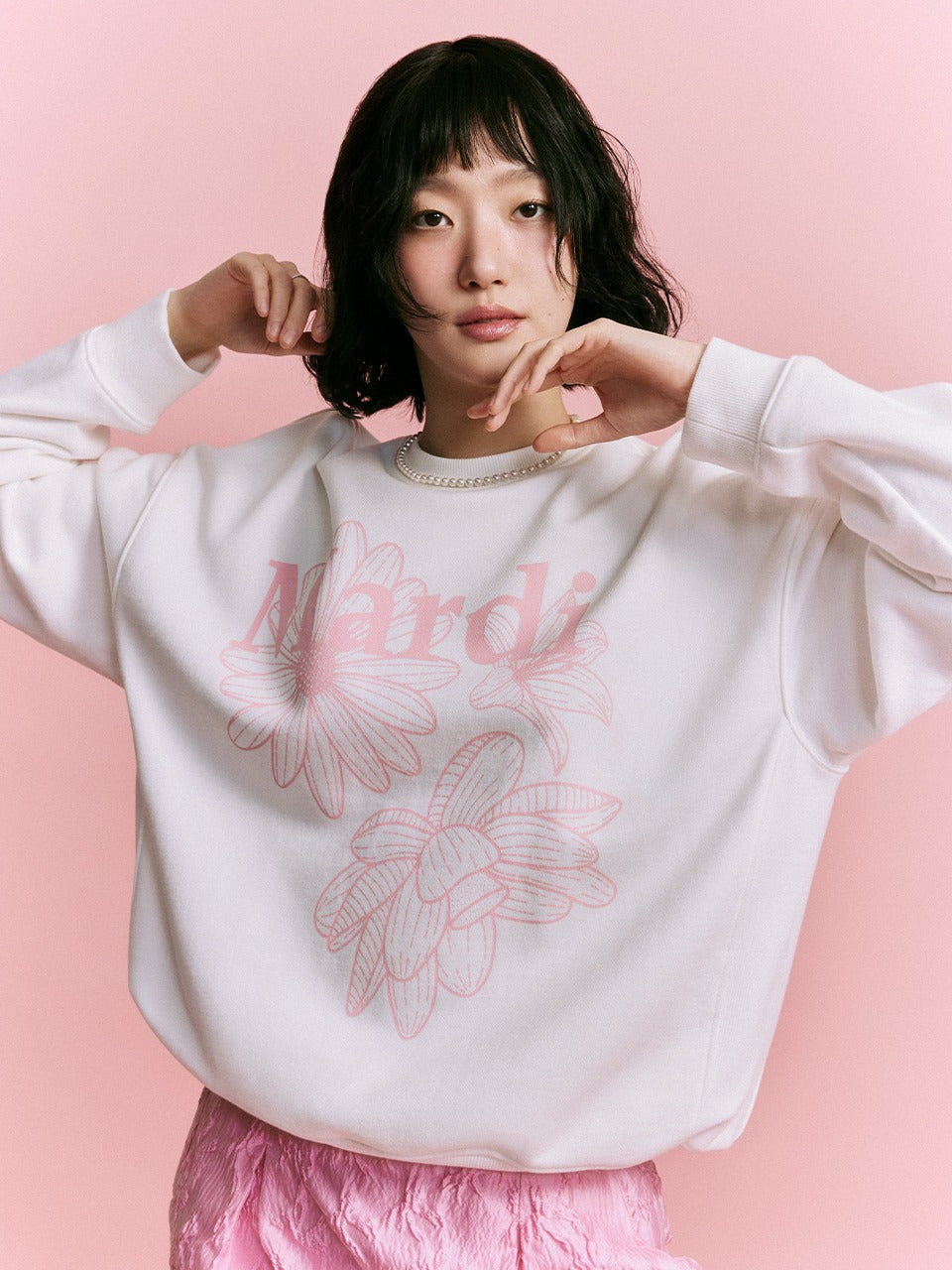 韓國 Mardi Mercredi Sweatshirt Triple Flower【MM007】