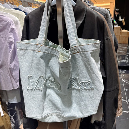 韓國 Matin Kim LOGO WASHED DENIM TOTE BAG【MK026】