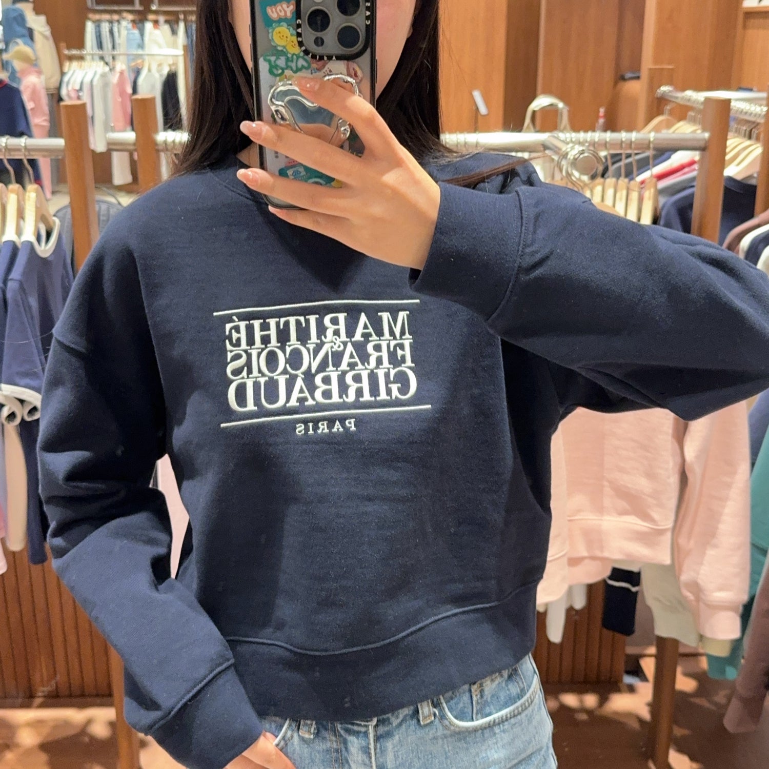 韓國 Marithe Francois Girbaud W CLASSIC LOGO CROP SWEATSHIRT【MF323】