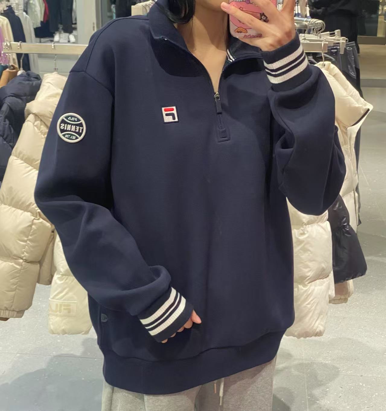 韓國 FILA F Box Cotton Blend Half Zip Up【FA217】