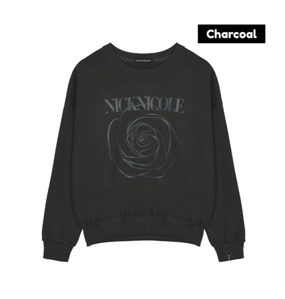 韓國 Nick Nicole Rose Printing Sweatshirt【NN005】