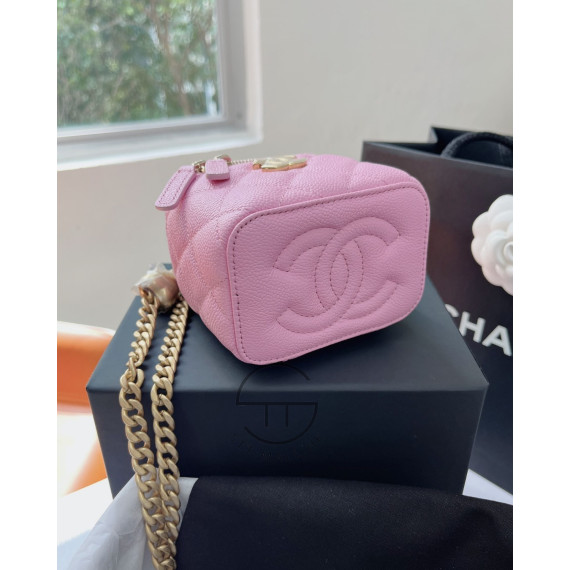 【Brand New】Chanel 連鏡 Small Box Bag 連禮盒 (粉色拼金Logo) (訂金$500，總售價為 $16,888)【ST004】