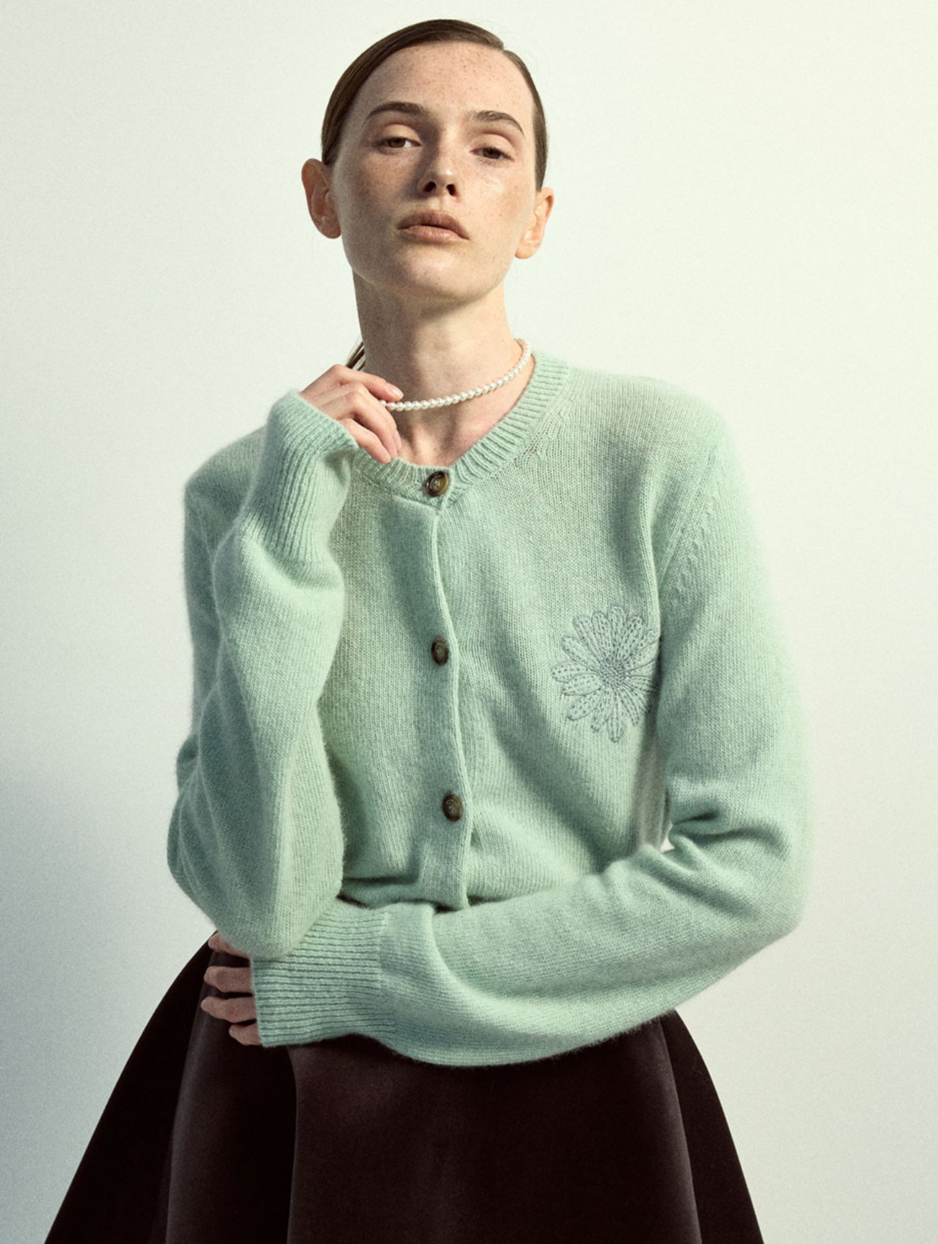 韓國 Mardi Mercredi Raccoon Blended Cardigan Round Neck【MM180】