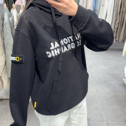 韓國 National Geographic Chest Embroidery LOGO Hoodie【NG276】