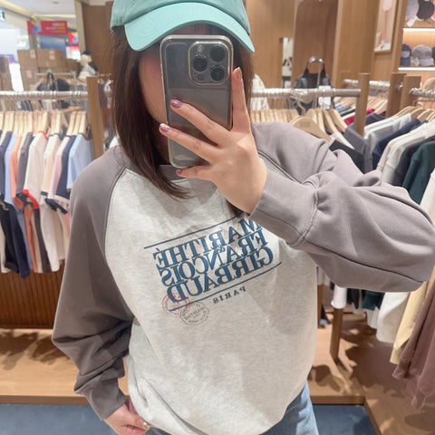 韓國 Marithe Francois Girbaud CLASSIC LOGO COLOR BLOCK RAGLAN SWEATSHIRT 【MF298】 - STT Mall HK 靚太網購
