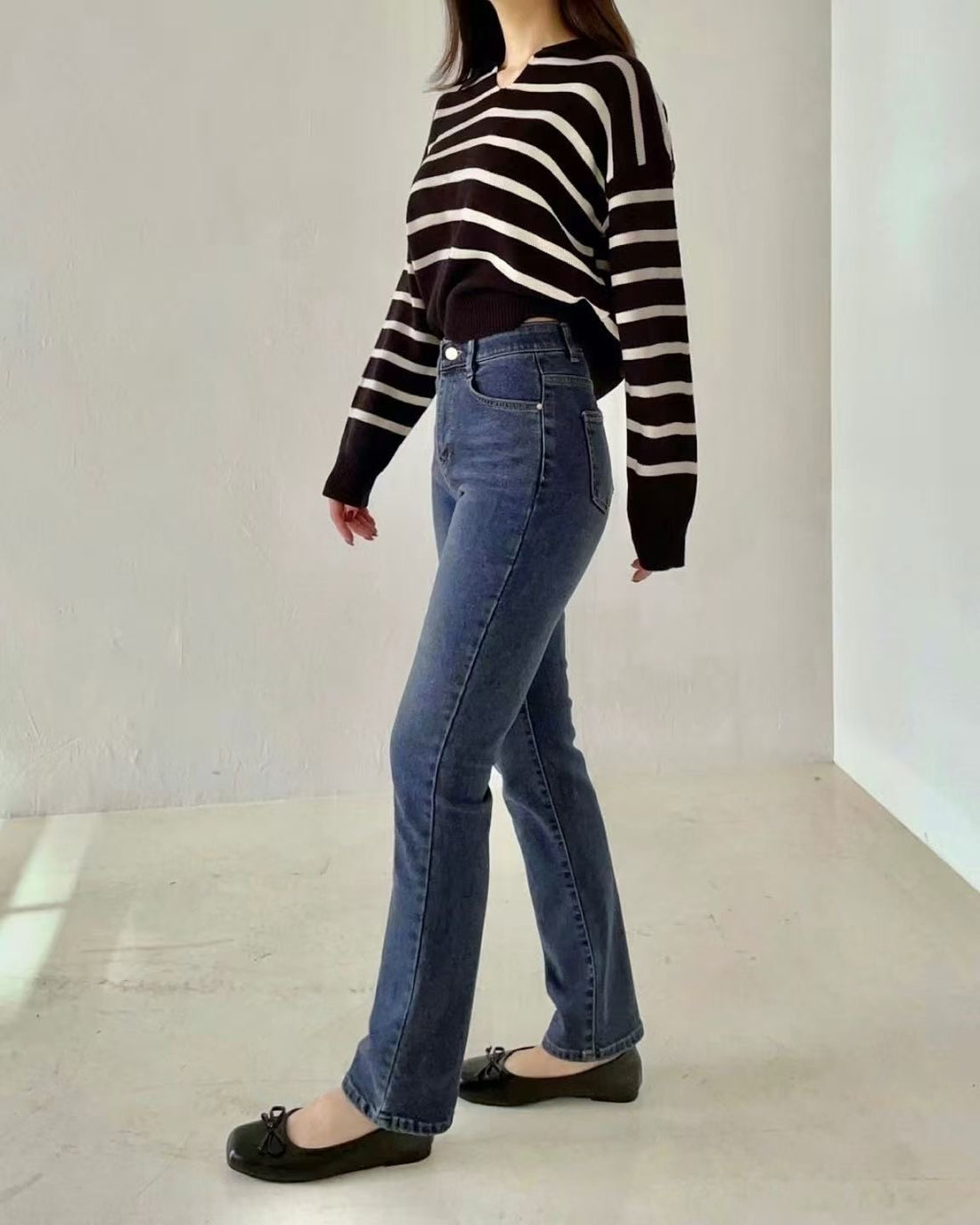 韓國 HowLuk 牛仔褲 刷薄毛 (冬季款)【H2564】