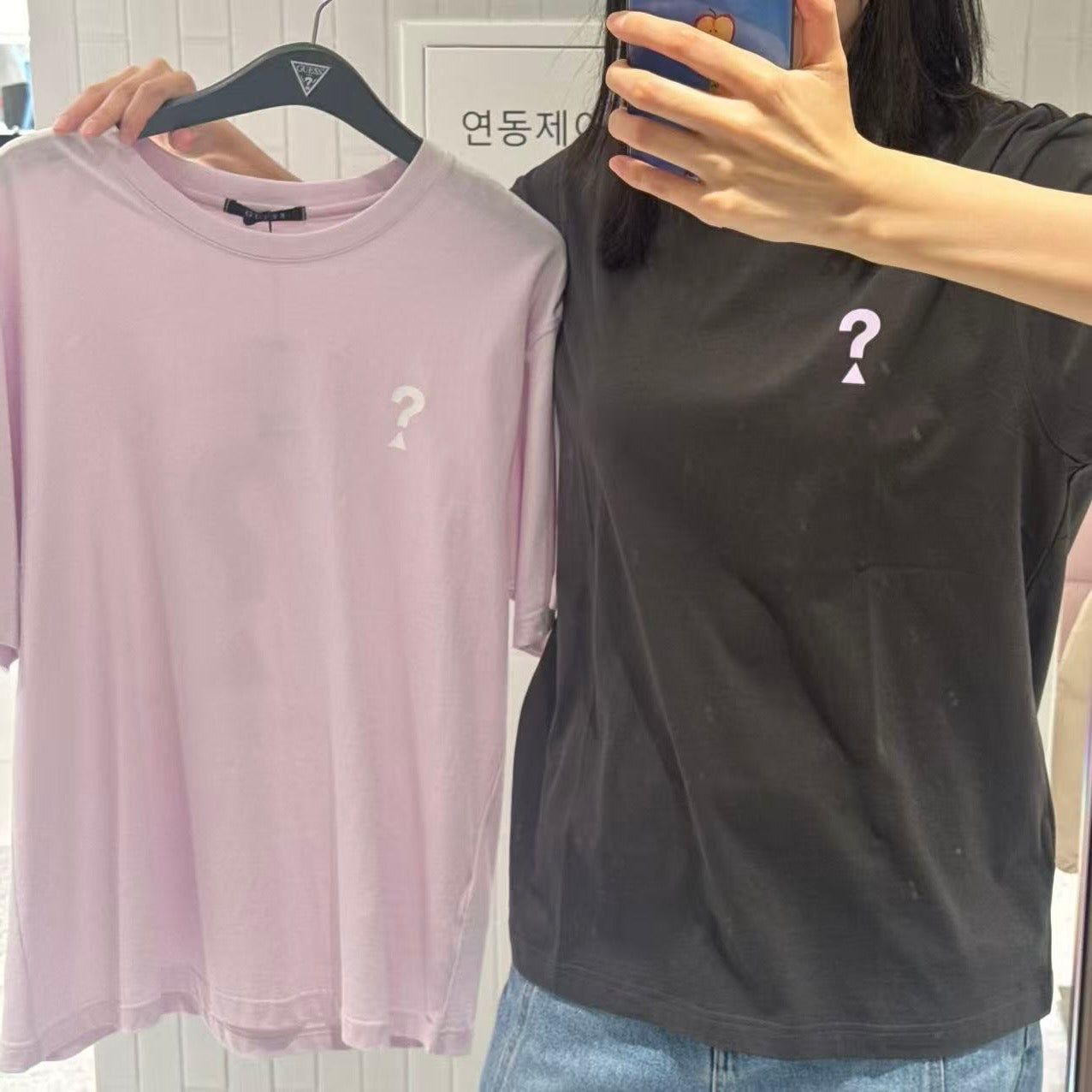 韓國 Guess Uni Semi Over Back Print Short Sleeve T-Shirt【GU002】