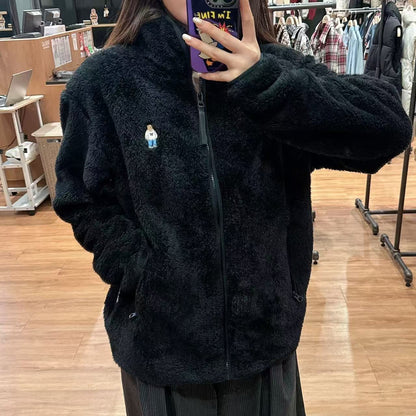 韓國 Who.A.U Steve Fur Fleece Zip-Up【WA245】