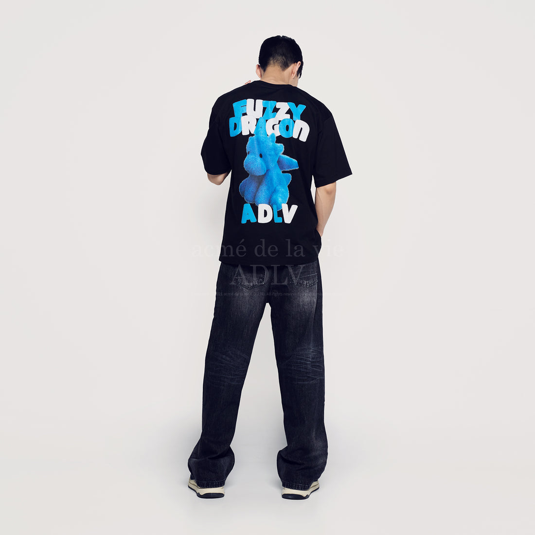 韓國 ADLV FUZZY FONT DRAGON SHORT SLEEVE T-SHIRT【AD005】