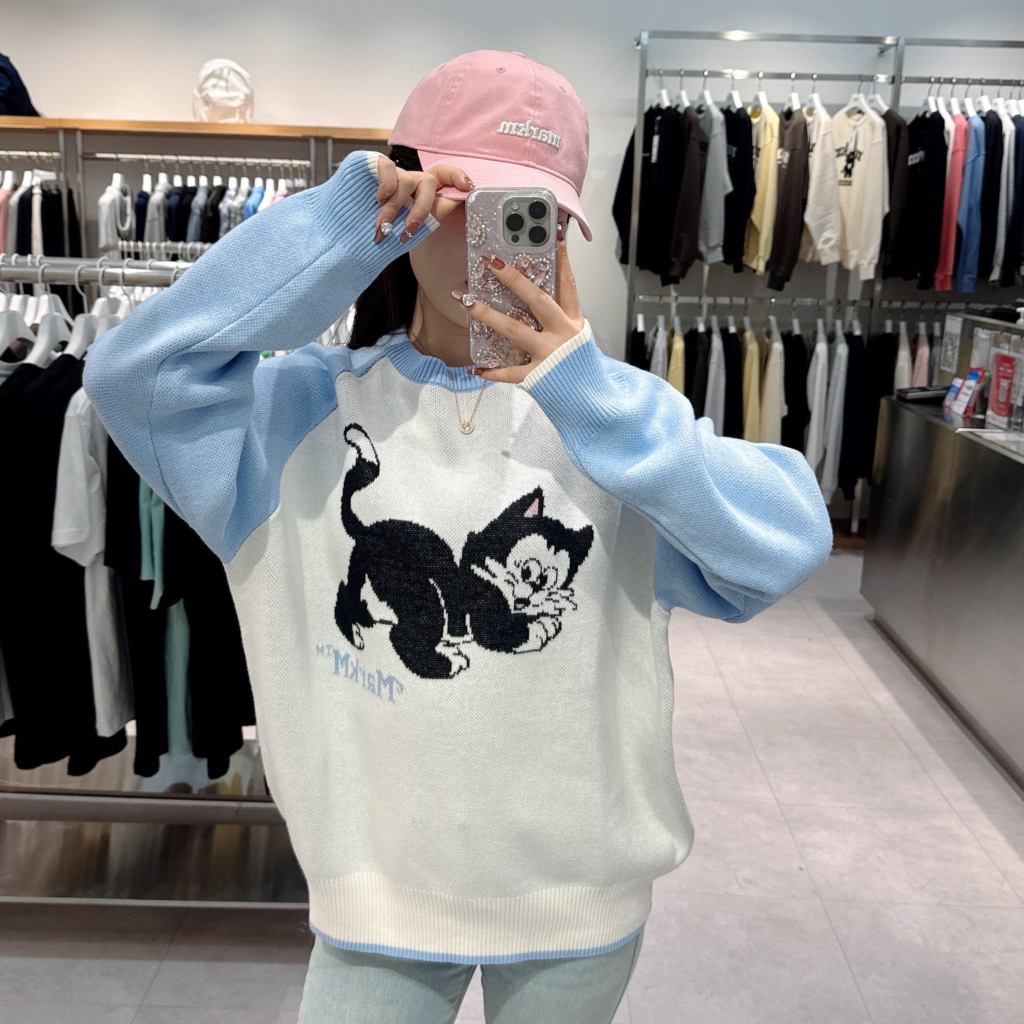 韓國 Markm KITTEN RAGLAN CREWNECK KNIT【MA081】