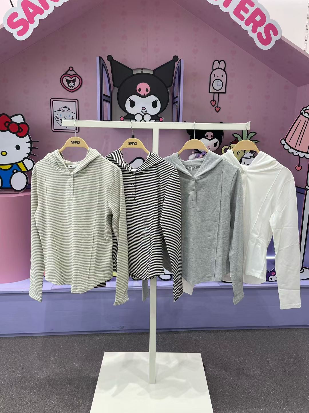 韓國 SPAO Hooded Snap Long Sleeve T-shirt【SP230】