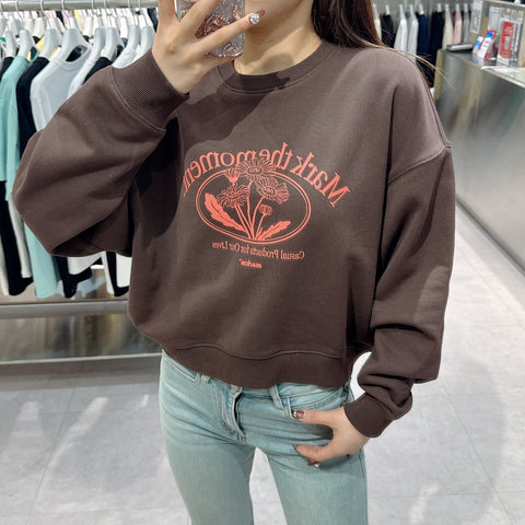 韓國 Markm (W) FLOWER GRAPHIC SWEATSHIRT【MA073】