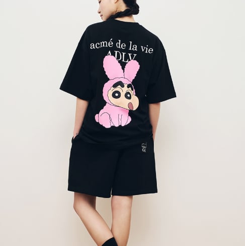 【現貨】韓國 ADLV FUZZY RABBIT SHINCHAN SHORT SLEEVE T-SHIRT【AD012】