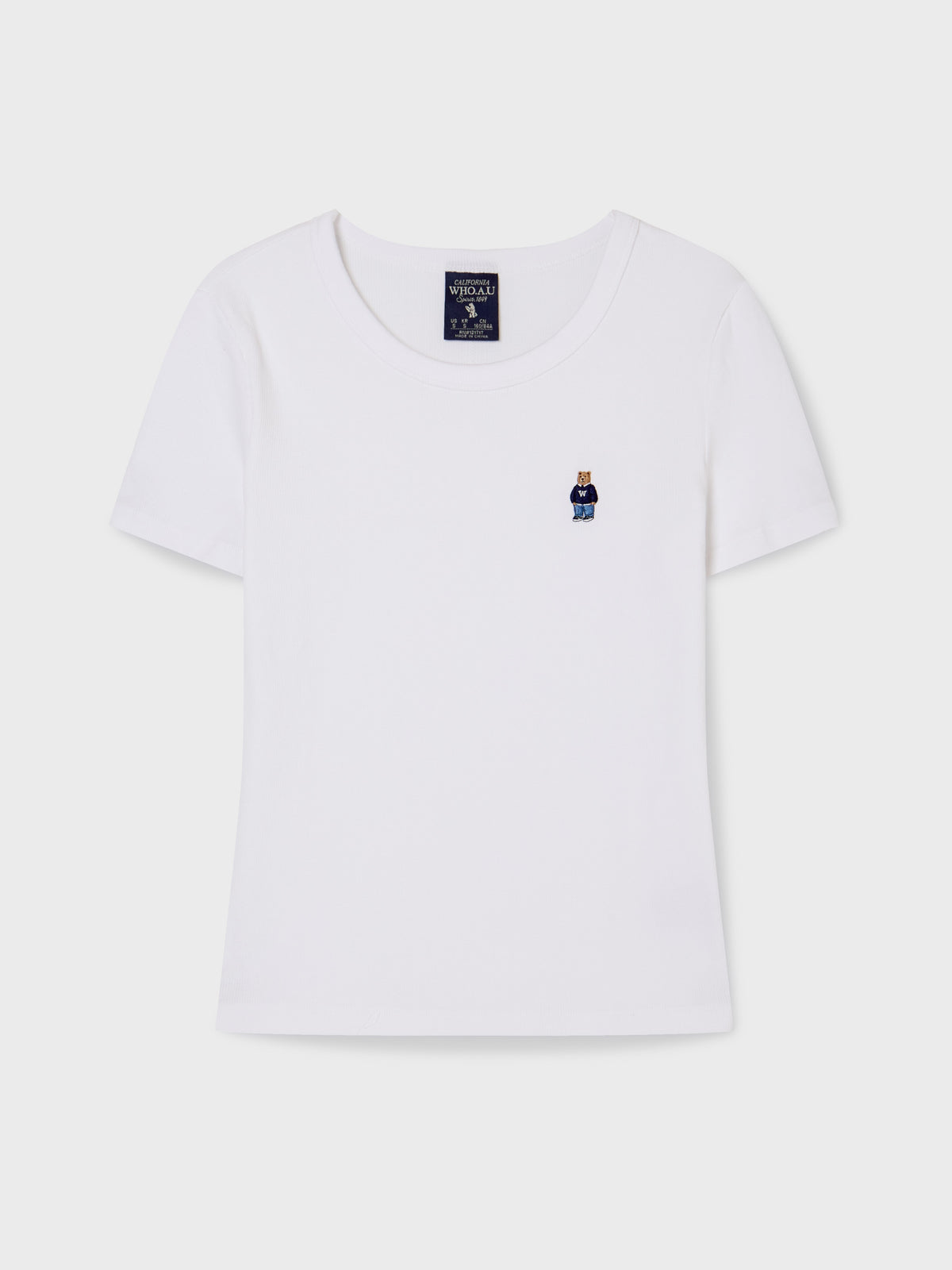 韓國 WhoAU Steve Ribbed Short Sleeve T-shirt【WA268】