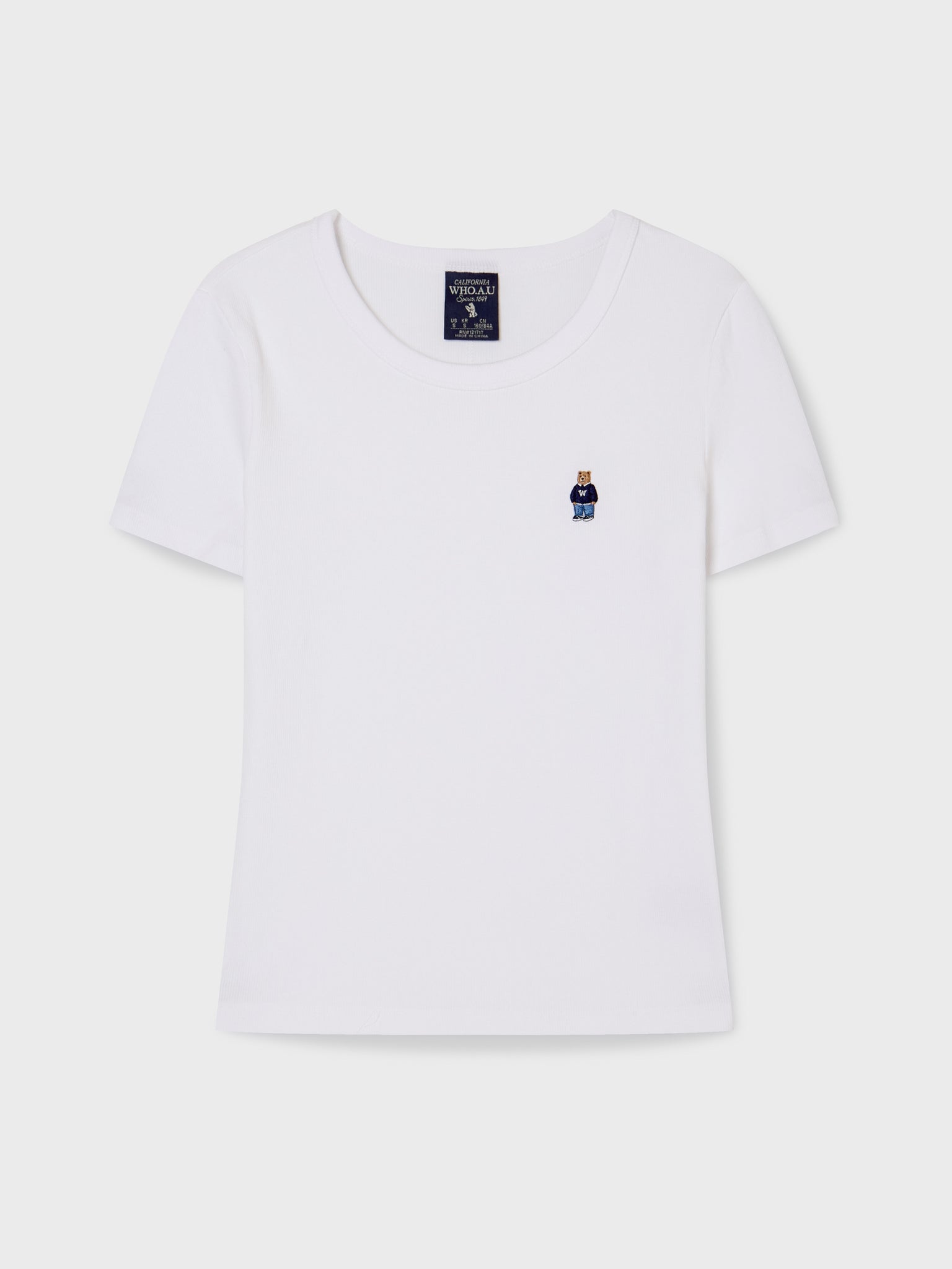 韓國 WhoAU Steve Ribbed Short Sleeve T-shirt【WA268】