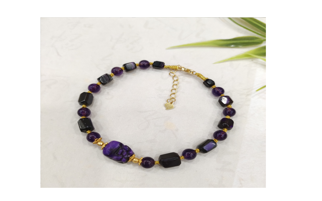 貔貅紫水晶鑽切手鏈【SE880】