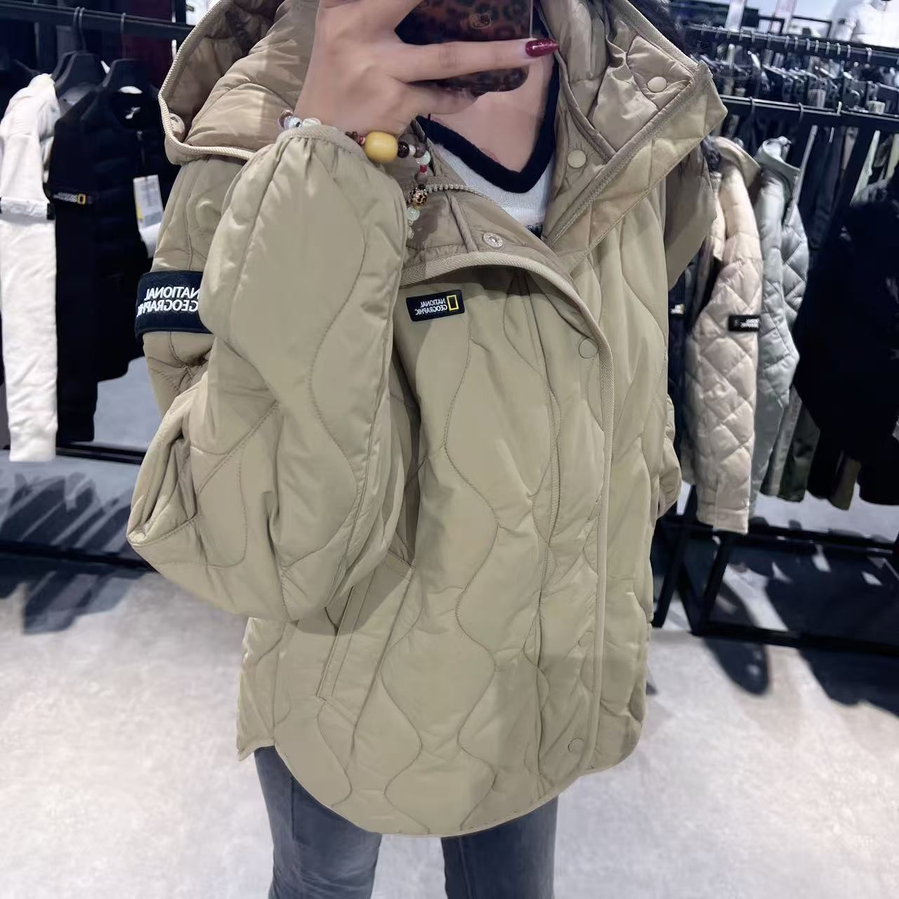 韓國 National Geographic Oryx Quilted Hoodie Jacket【NG072】