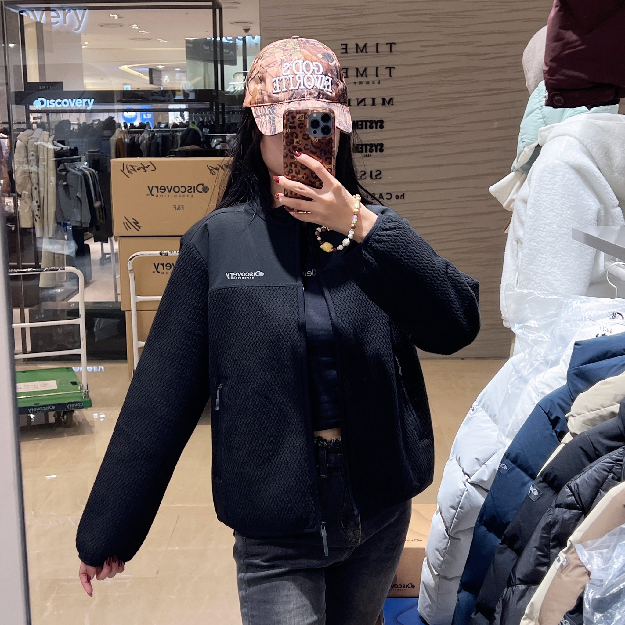 韓國 Discovery Women's Jacquard Fleece Jacket【DY076】