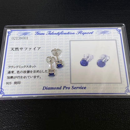 日本直送 銀制藍寶石耳釘【JS350】