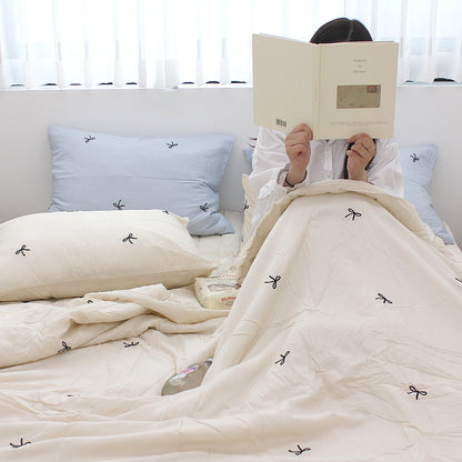 韓國 浪滿六月法式蝴蝶刺繡結莫代爾(無花邊)【SM418】