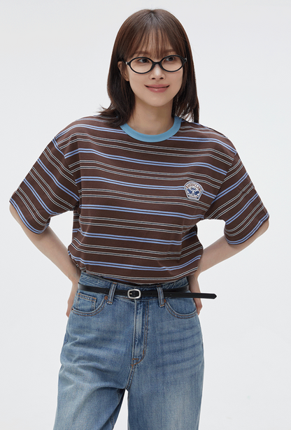 韓國 SPAO Striped Short Sleeve T-Shirt【SP176】