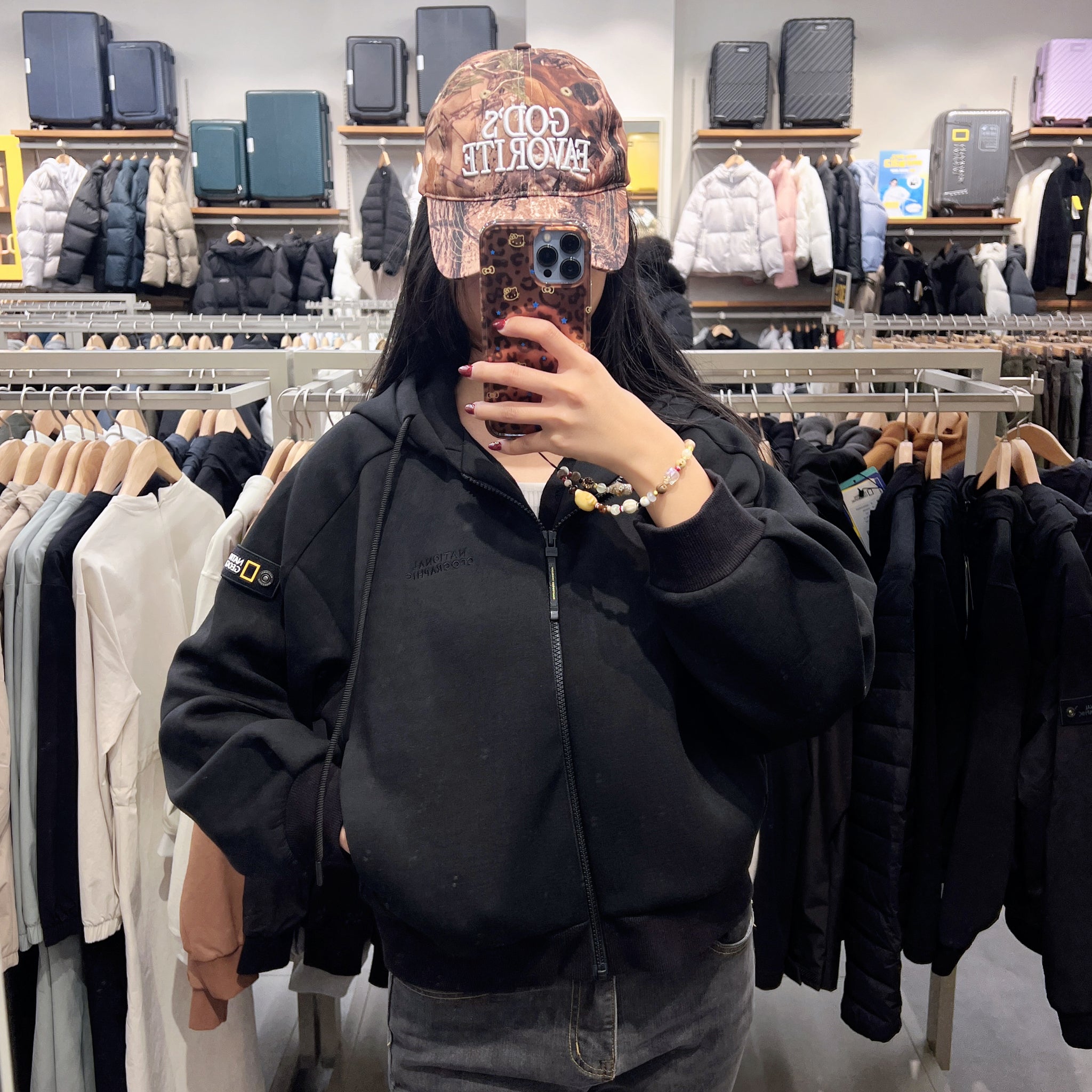 韓國 National Geographic Women's Pita Overfit Hooded Full Zip-Up【NG215】