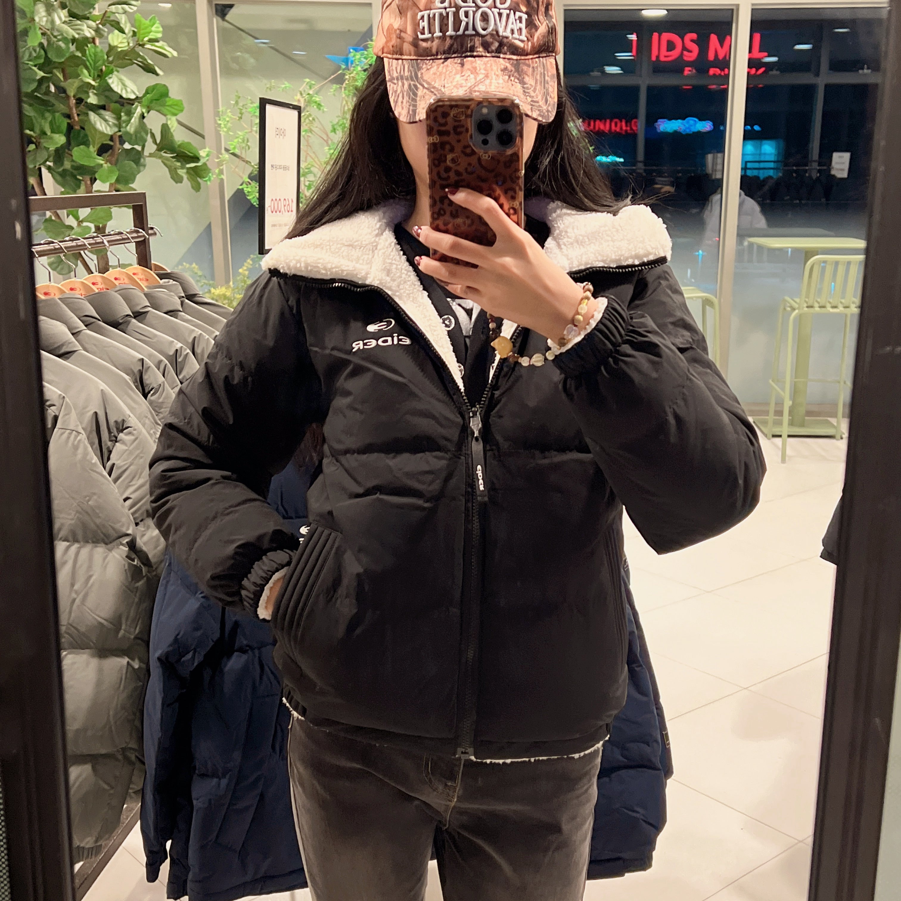 韓國 Eider Rib Hood 2 UNI Fleece Reversible Down Jacket【ER091】