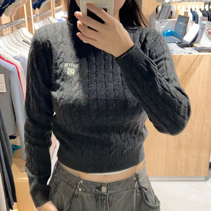 韓國 Satur (W) Soft Touch Cable Crew Neck Knit【SR142】