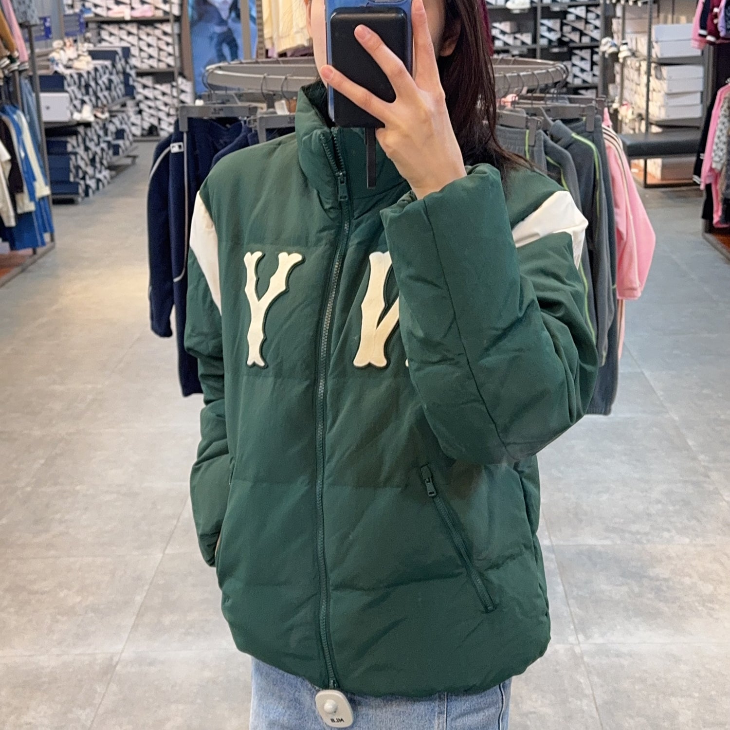 韓國 MLB Varsity Front Panel Curlsive Rib Heavyweight Short Padding NY【MB011】