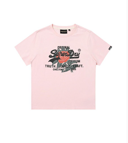 韓國 Superdry Rose Logo T-Shirt【SU045】