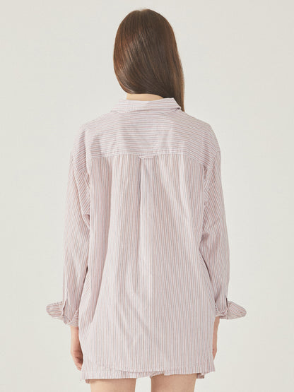 韓國 Who.A.U Steve Loose Fit Striped Shirts【WA219】