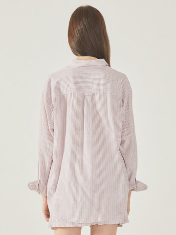 韓國 Who.A.U Steve Loose Fit Striped Shirts【WA219】