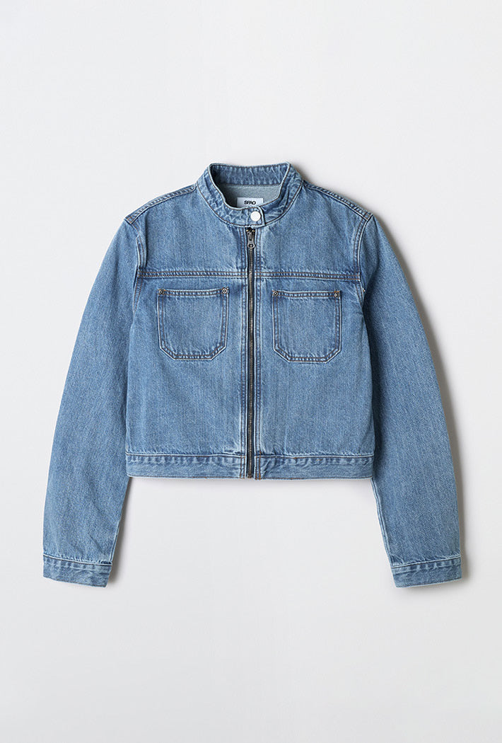 韓國 SPAO Denim Zip-Up Jacket【SP332】