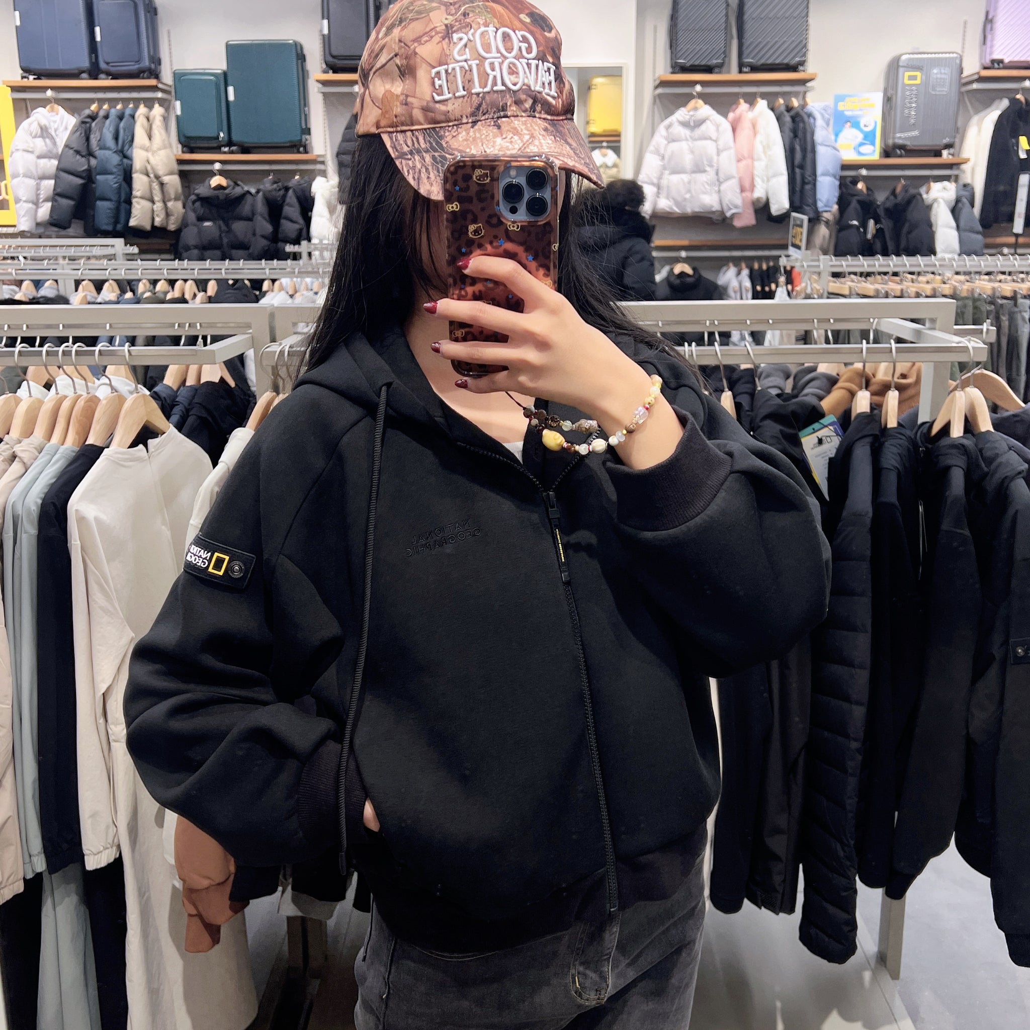 韓國 National Geographic Women's Pita Overfit Hooded Full Zip-Up【NG215】