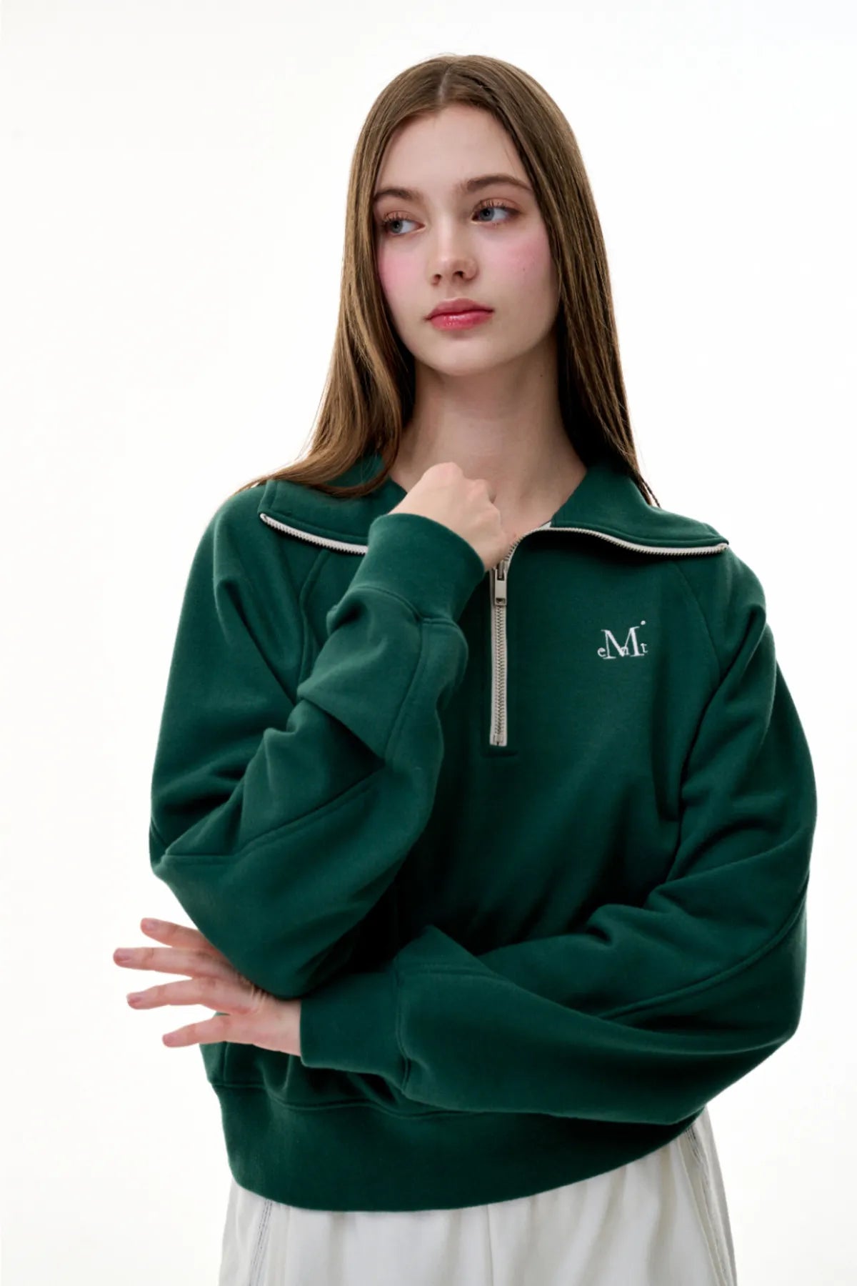 韓國 Mucent Womens Signature Half Zip-up Neck Mtm【MU167】