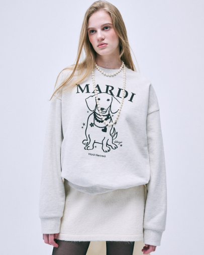 韓國 Mardi Mercredi SWEATSHIRT SWING THE TAIL DDANJI PEARL NECKLACE