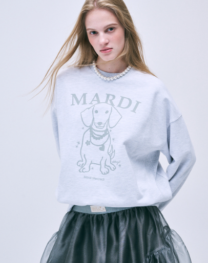 韓國 Mardi Mercredi SWEATSHIRT SWING THE TAIL DDANJI PEARL NECKLACE