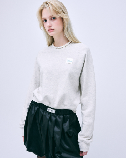 韓國 Mardi Mercredi CROPPED SWEATSHIRT SQUARE LOGO