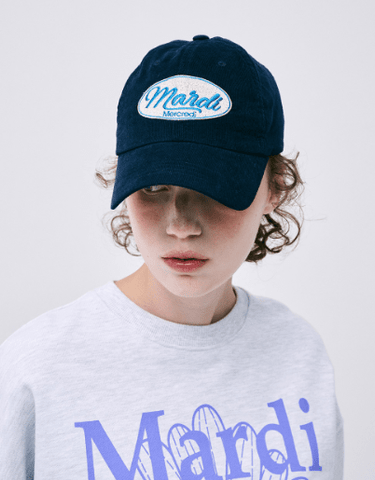 韓國 Mardi Mercredi CORDUROY BALL CAP MARDI VINTAGE LOGO - STT Mall HK 靚太網購 -- Navy