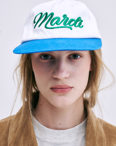 韓國 Mardi Mercredi CAP MARDI VINTAGE LOGO TWO TONE - STT Mall HK 靚太網購 -- WHITE BLUE