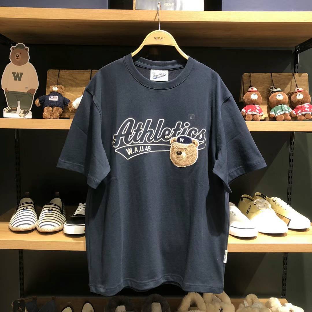 韓國 Who.A.U Steve Campus Patch T-shirt【WA045】 - STT Mall HK 靚太網購