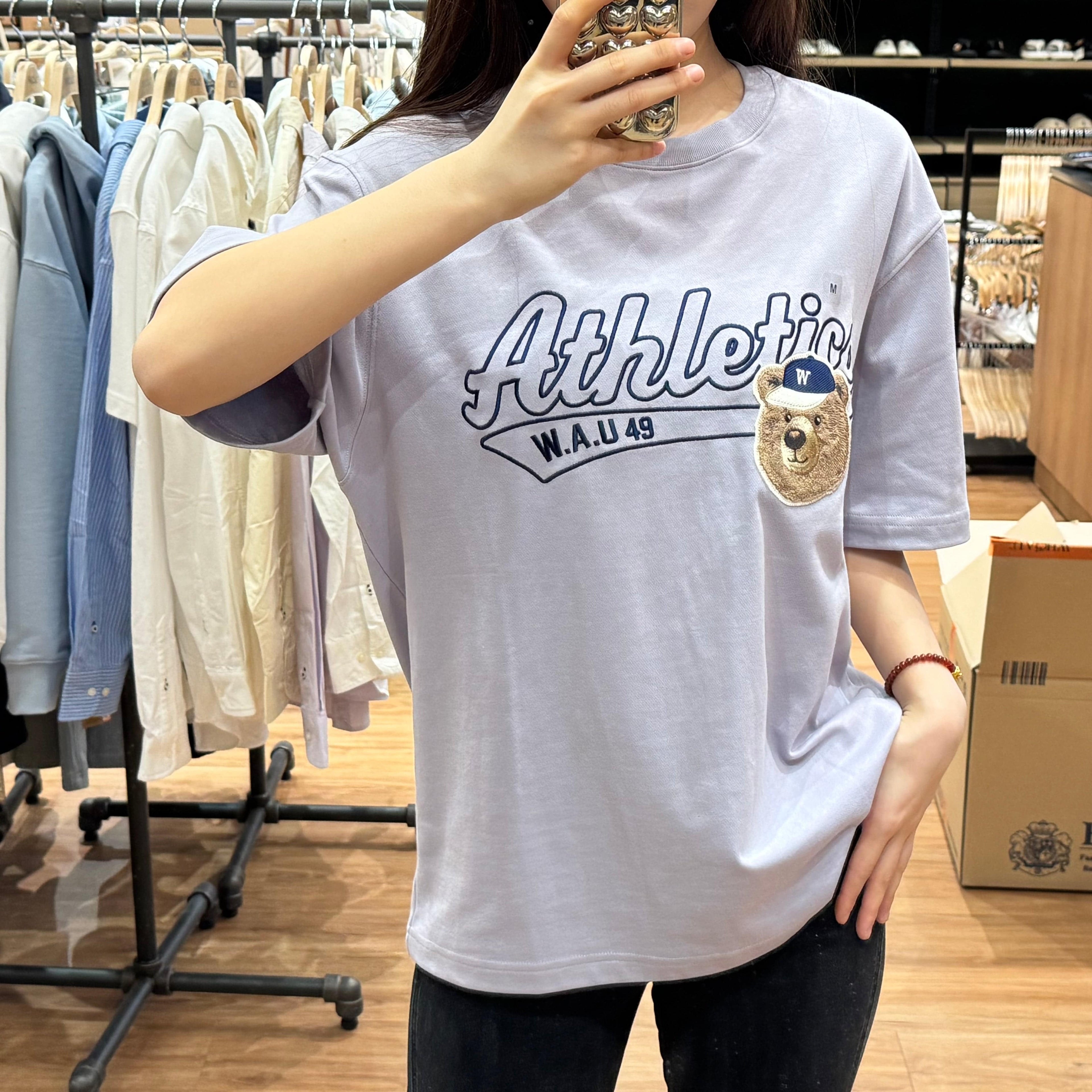 韓國 Who.A.U Steve Campus Patch T-shirt【WA045】 - STT Mall HK 靚太網購