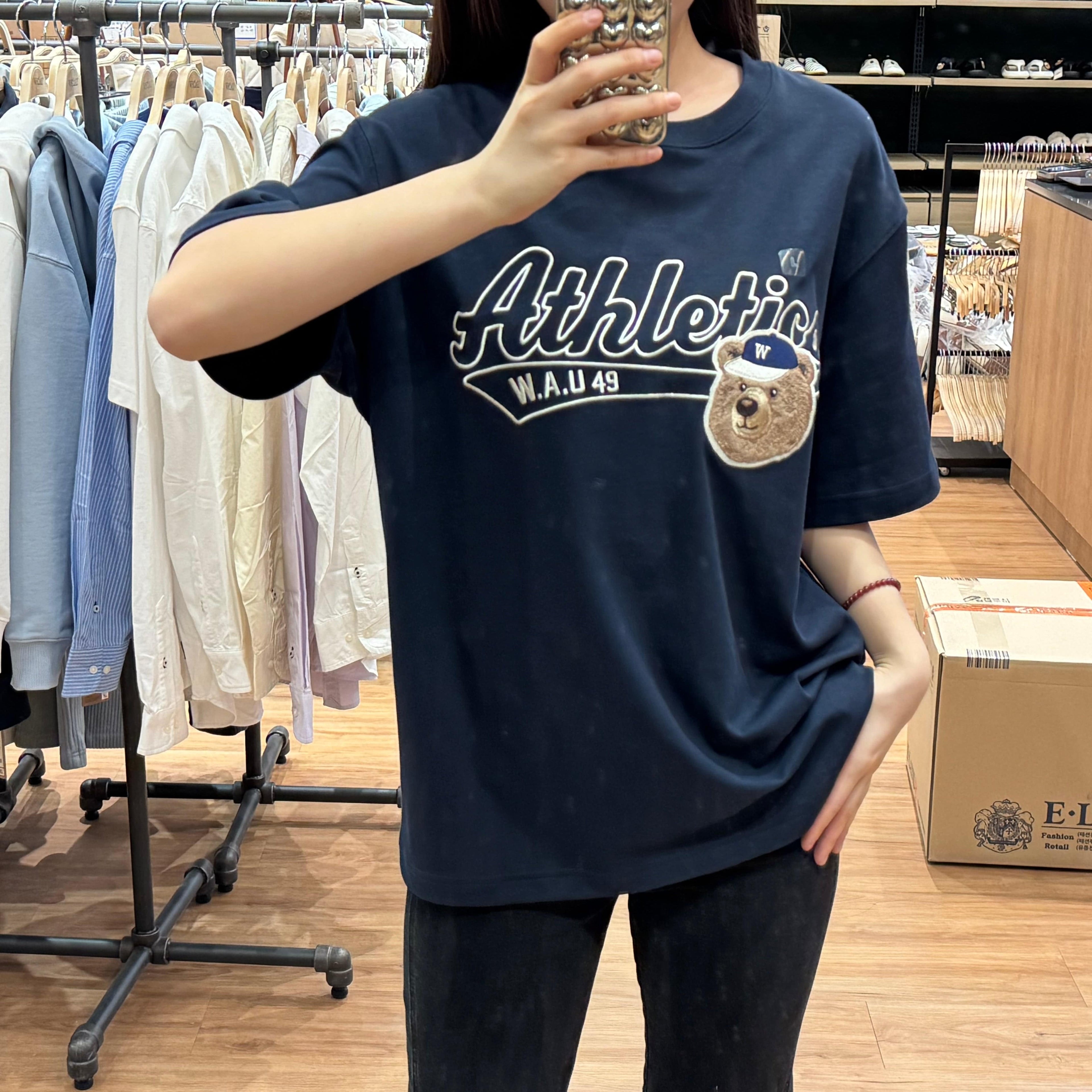 韓國 Who.A.U Steve Campus Patch T-shirt【WA045】 - STT Mall HK 靚太網購