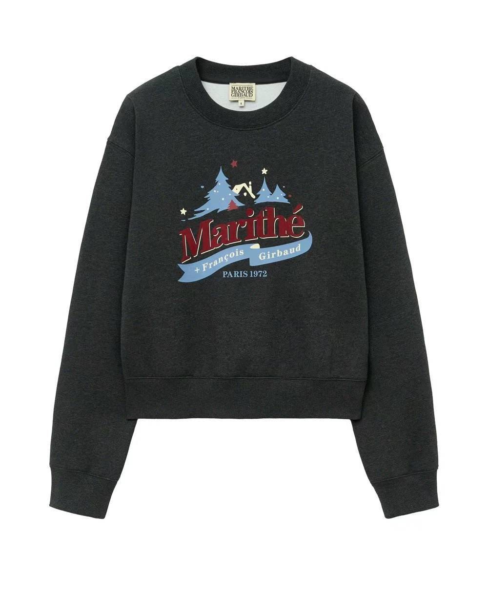 韓國 Marithe Francois Girbaud W WINTER CHALET CROP SWEATSHIRT BRUSHED 【MF001】 - STT Mall HK 靚太網購